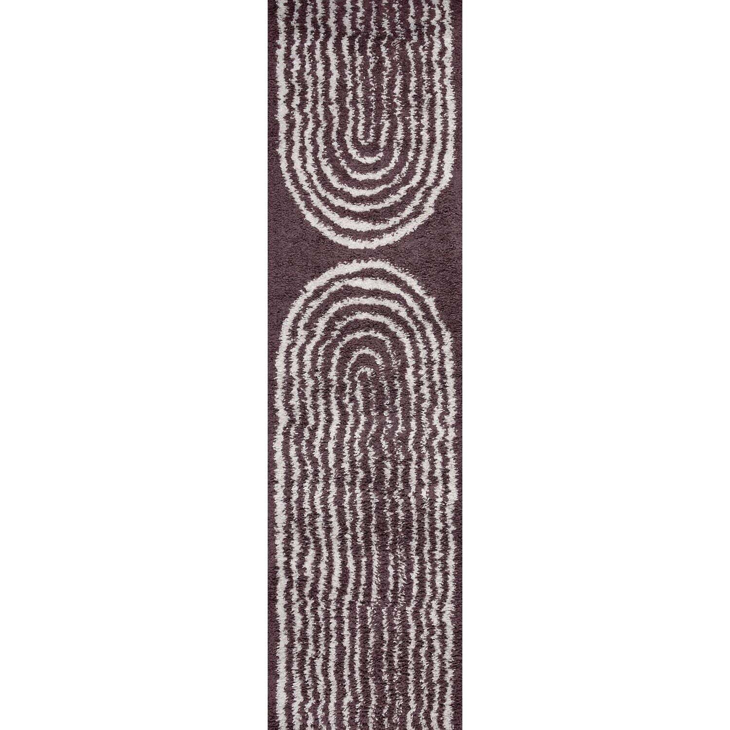 The Rugs Unisex Purple Moodi Rainbow Design Shaggy Soft High Pile Living Room Rug Runner In 80Cm X 300Cm - Image 2