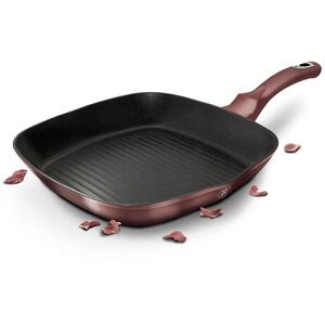 Berlinger Haus 28cm Square Rose with Lid Grill Frying Pan