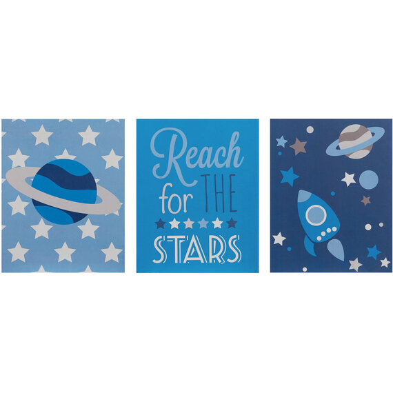 Kids Set of 3 Reach For The Stars Wall Plaques