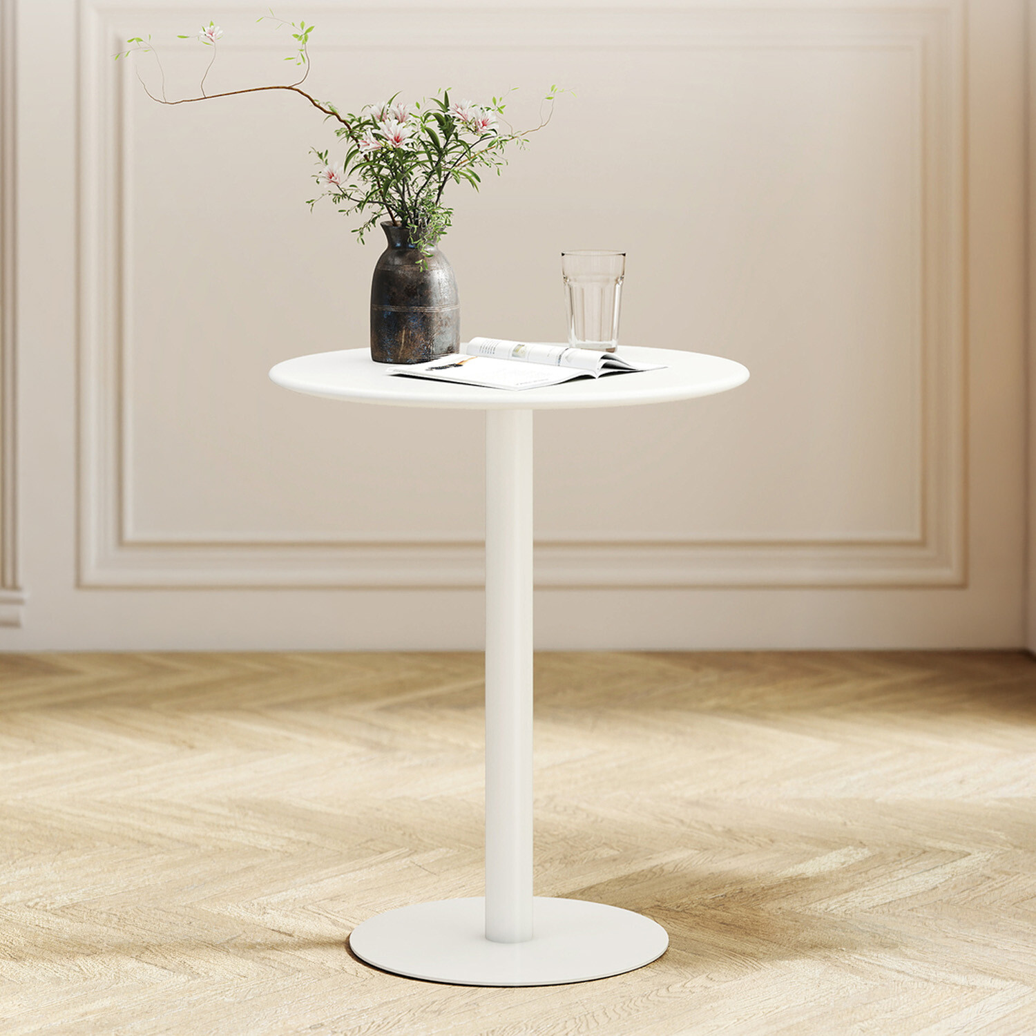 HOMCOM 60 cm Round Dining Table for Dining Room