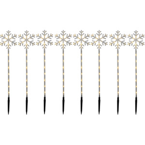 8 Piece Snowflake Stake Lights