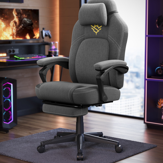 SONGMICS Gaming Chair, Ergonomic Computer Chair with Footrest