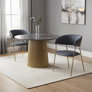 Tamzin Dark Grey Faux Leather Dining Chair