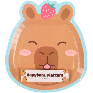 Pack of 4 Capybara Paper Platters