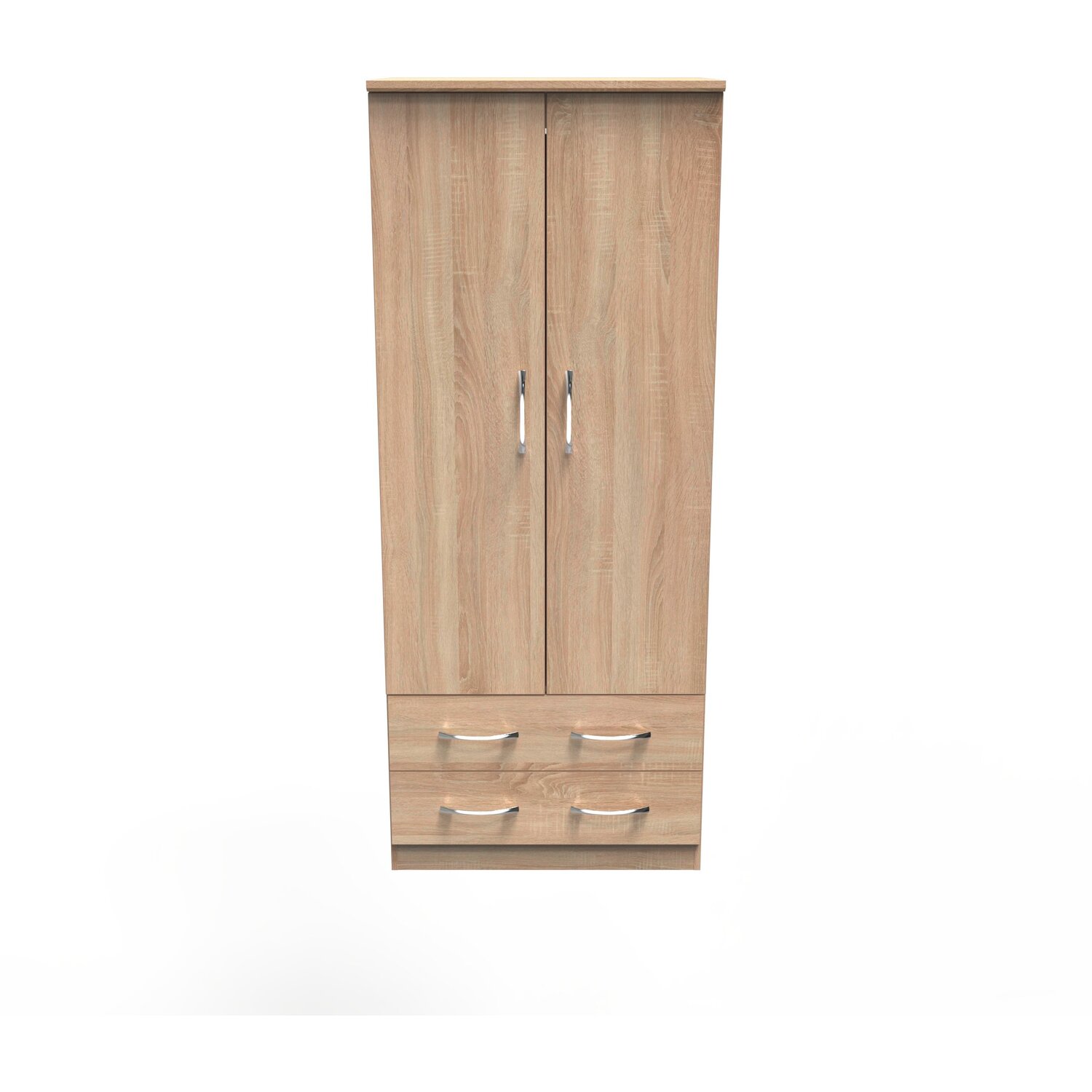 Avon Ready Assembled 2 Door 2 Drawer Wardrobe - Bardolino Oak