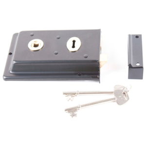 Fluted Edge Rim Lock Blk - 150mm x 100mm - Kx140 (Box of 10)