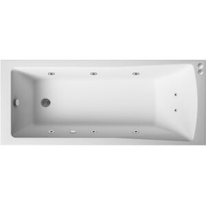 Balterley Square Single Ended Straight Whirlpool Bath with Leg Set, 1800 x 800mm