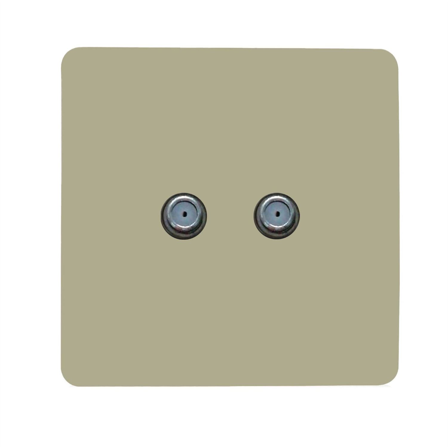 Trendi Switch 2 Gang F-Type Satellite Socket - Gold - 2 - Image 2
