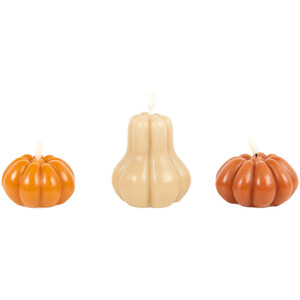 wilko Set of 3 LED Pumpkin Candles