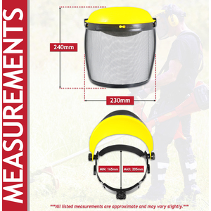 SPARES2GO Metal Mesh Visor Face Shield + Ear Defenders + Safety Goggles Kit