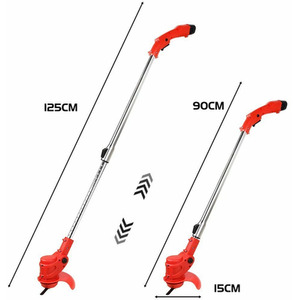 Red 12V Cordless Grass Trimmer With 2 Batteries shot 15829174