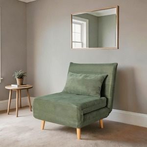 Sage Green / Single Lorena Clic Clac Sofa Bed Upholstered Home Living  shot 15860449