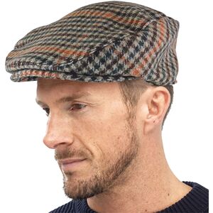 Mens Traditional Tweed Design Checked Flat Cap