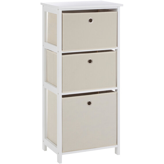 Lindo 3 Natural Fabric Drawers Cabinet