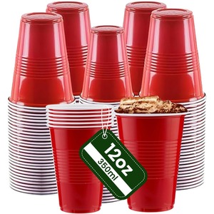 12oz Red Party Cups Disposable Beer Pong Reusable Cups