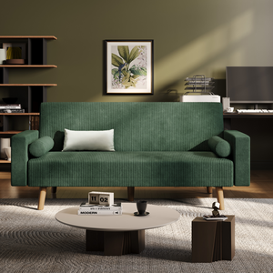 Yaheetech Corduroy 3-Seater Foldable Sofa Bed