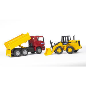 Bruder MAN TGA Construction truck and articulated road loader FR 13 Construction Loader Model