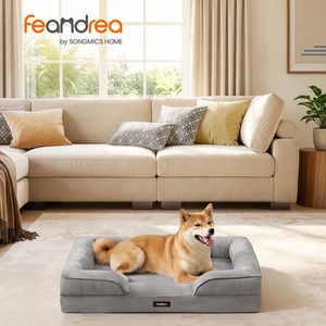 Feandrea  Orthopaedic Dog Sofa Bed with Raised Sides, 89 x 63 x 16 cm