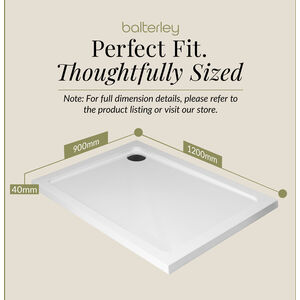1200mm x 900mm Premium Rectangular Shower Tray - White