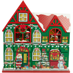 Wooden Christmas House Advent Calendar