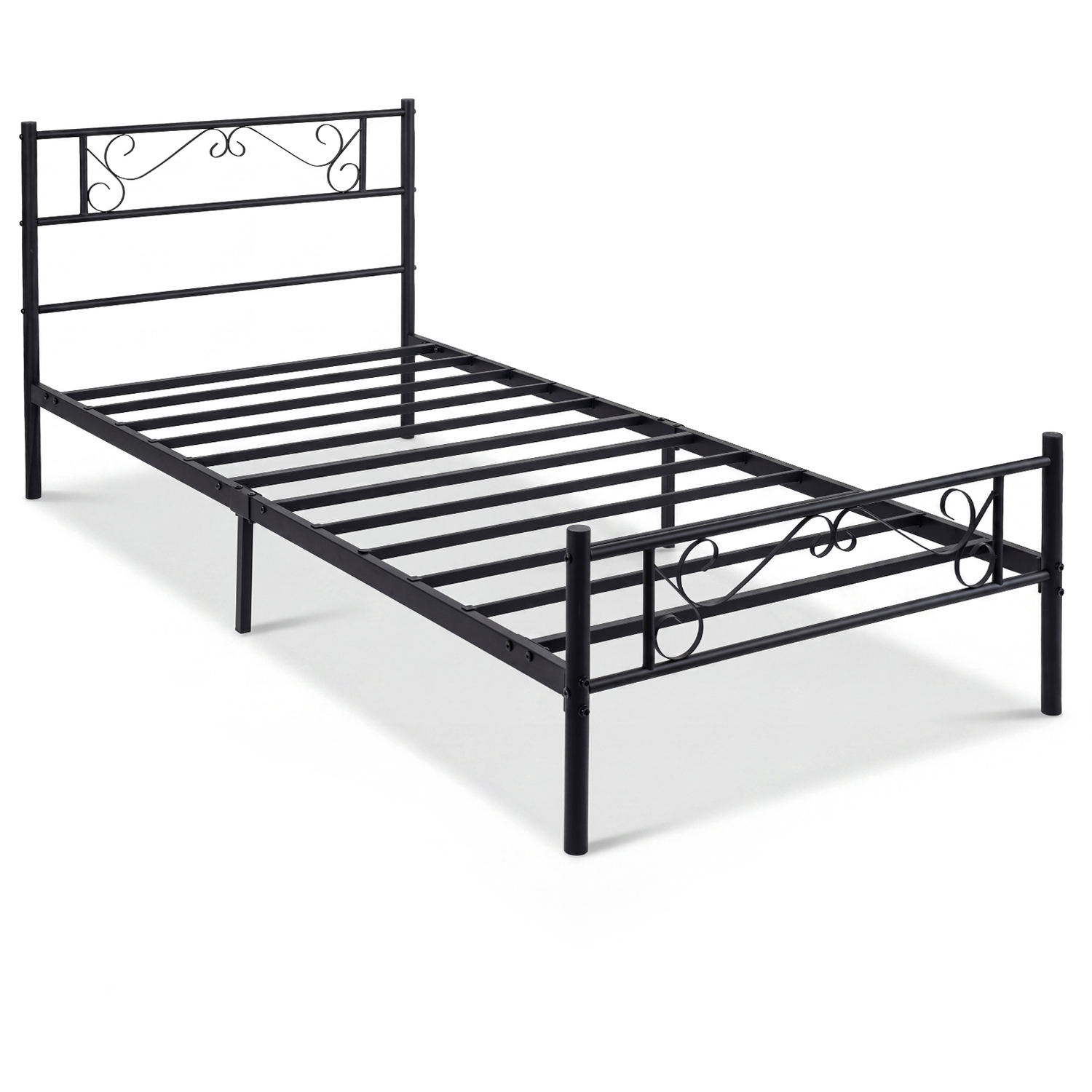 Costway Floral Headboard Bed Frame - Black