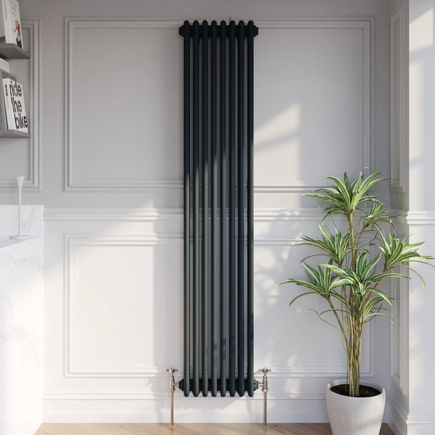 Temprazo Traditional Colosseum Double Bar Column Radiator Anthracite 300 X 1190Mm - Anthracite / 380Mm / 1800Mm / 100Mm