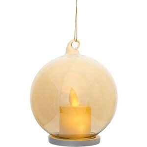 Amber LED Candle Bauble