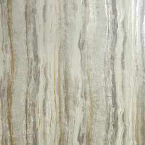 Oslo Wallpaper in Cream and Light Brown with Gold Metallic