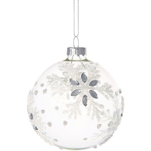 Glitter Snowflake Embellished Bauble