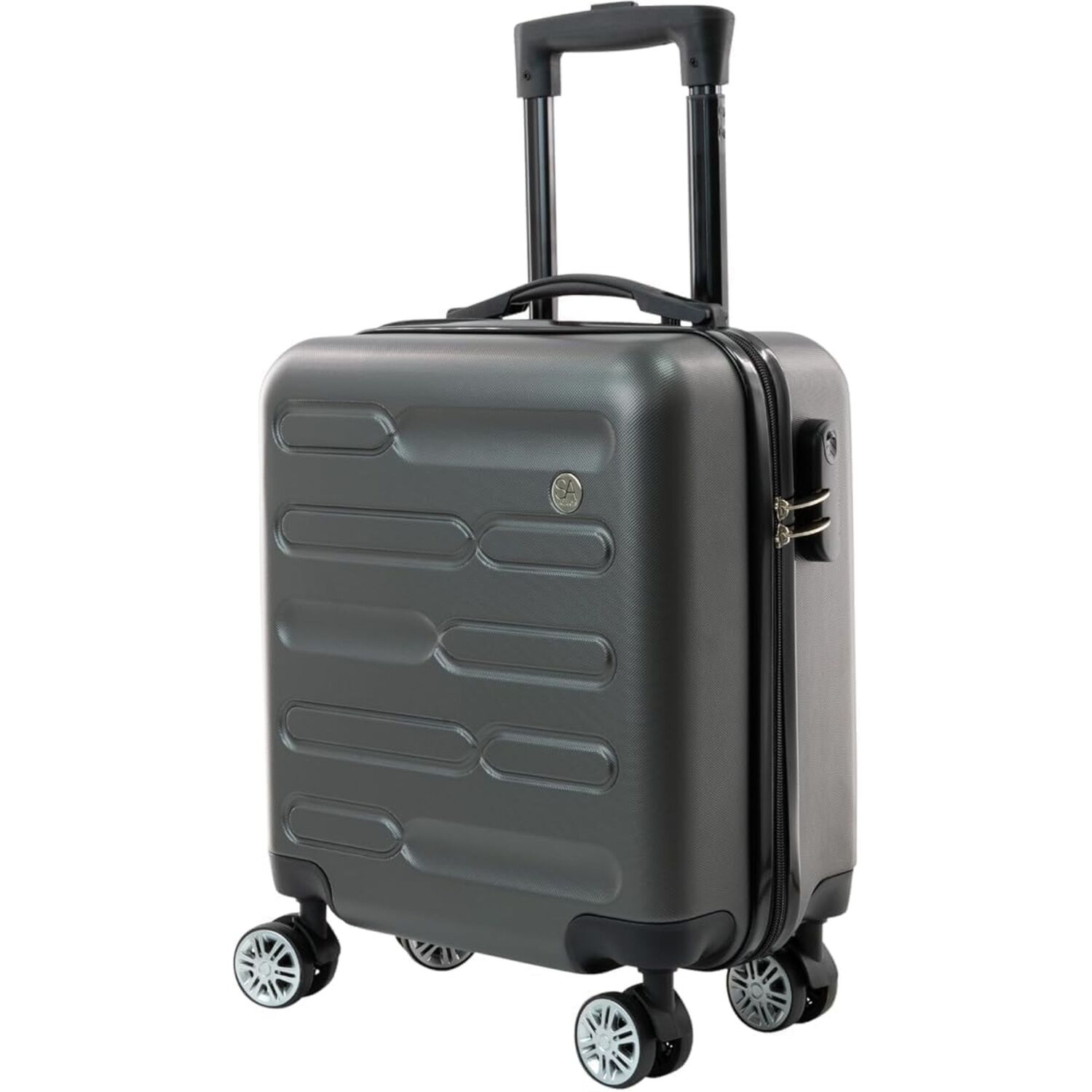 Sa Products Abs Cabin Suitcase 4 Wheels Telescopic Handle - Grey