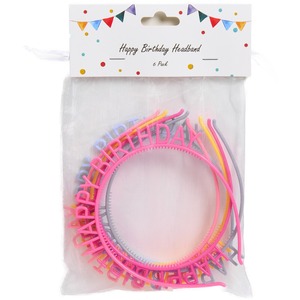 Pack of 6 Happy Birthday Headbands