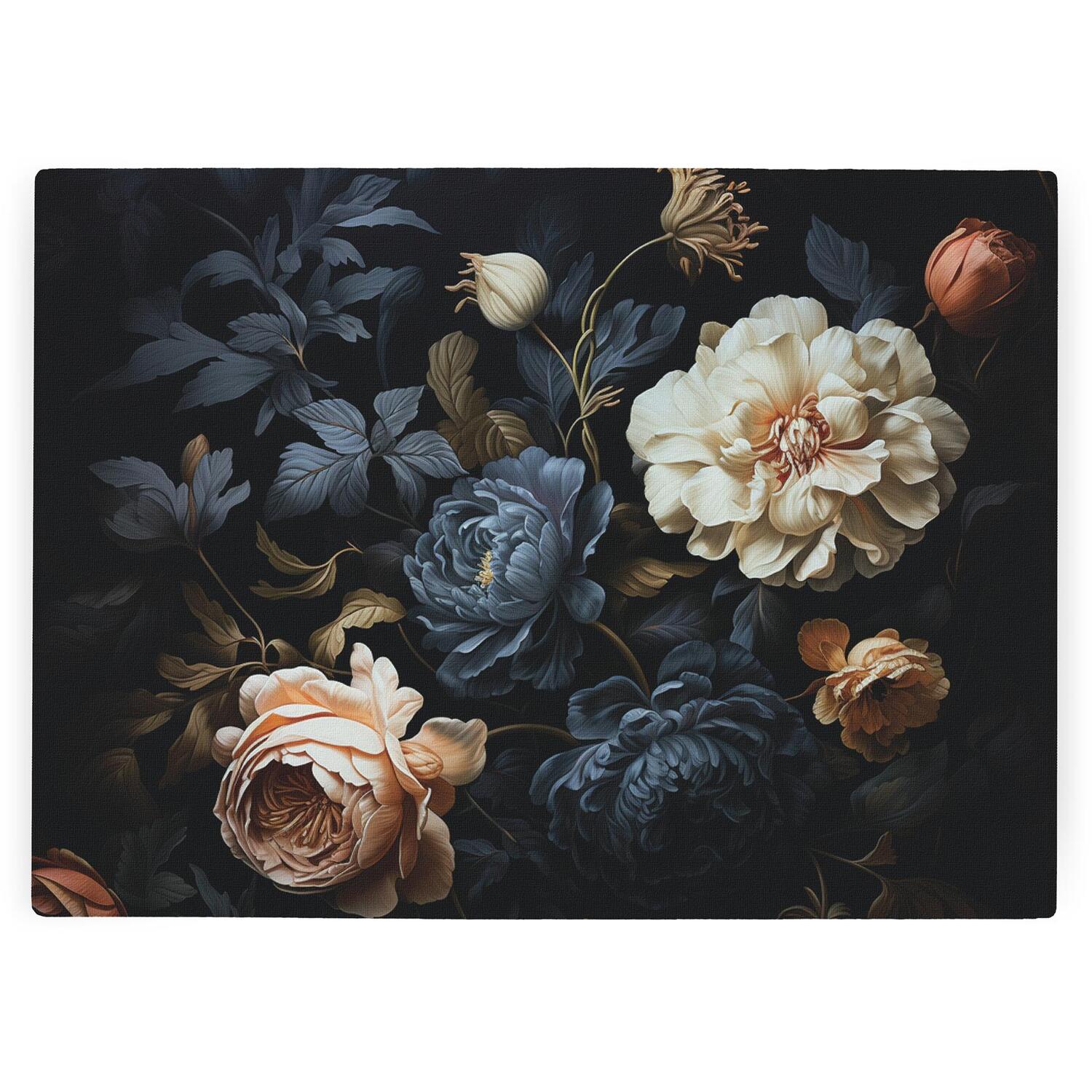 Image of Blue Dark Floral Worktop Protector -&hellip;