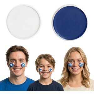 Blue and White Face Paint Palettes 2 Pack Football Fan Kit Adult Match Day Fancy Dress