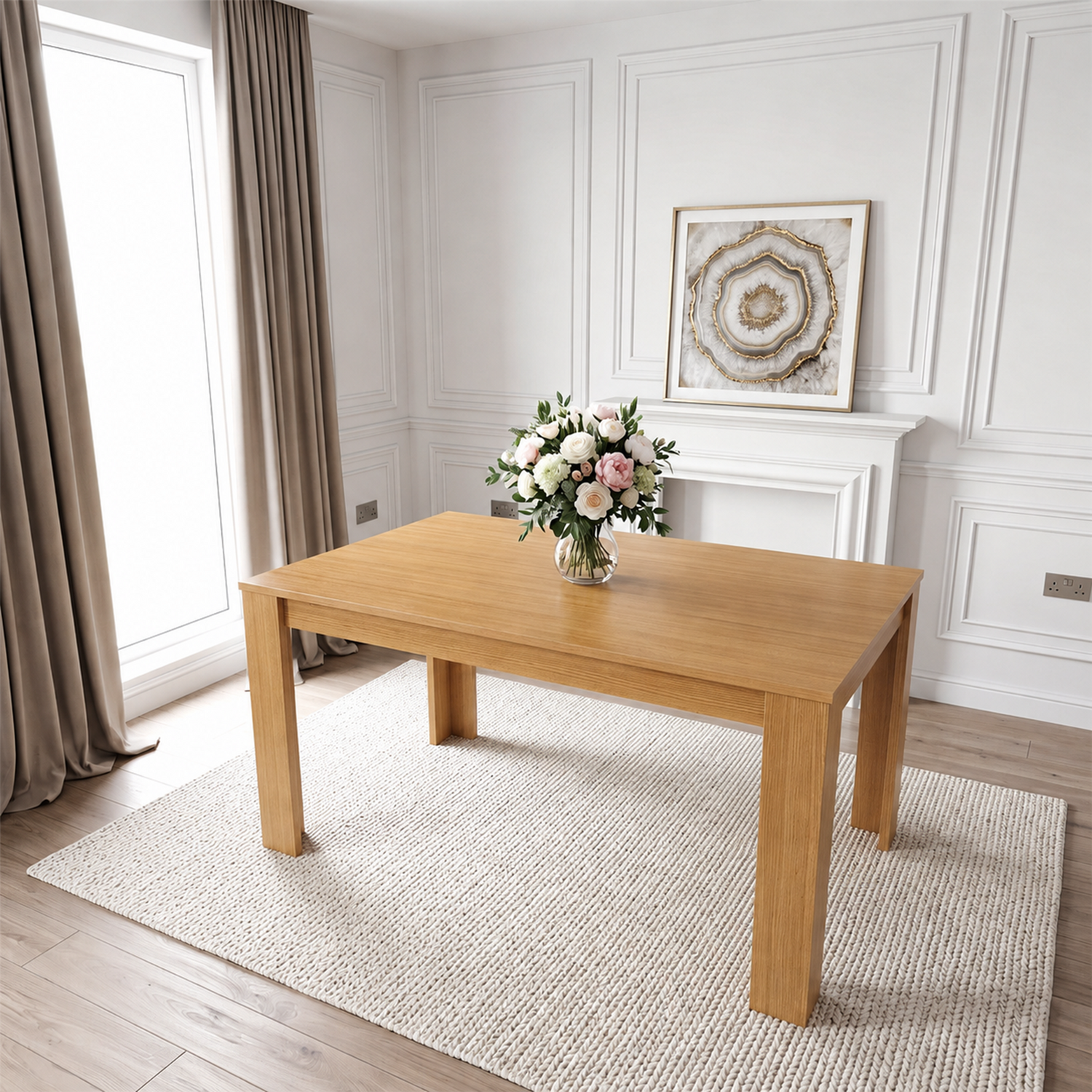 Kosy Koala Modern Wooden Oak Dining Table - Oak Effect
