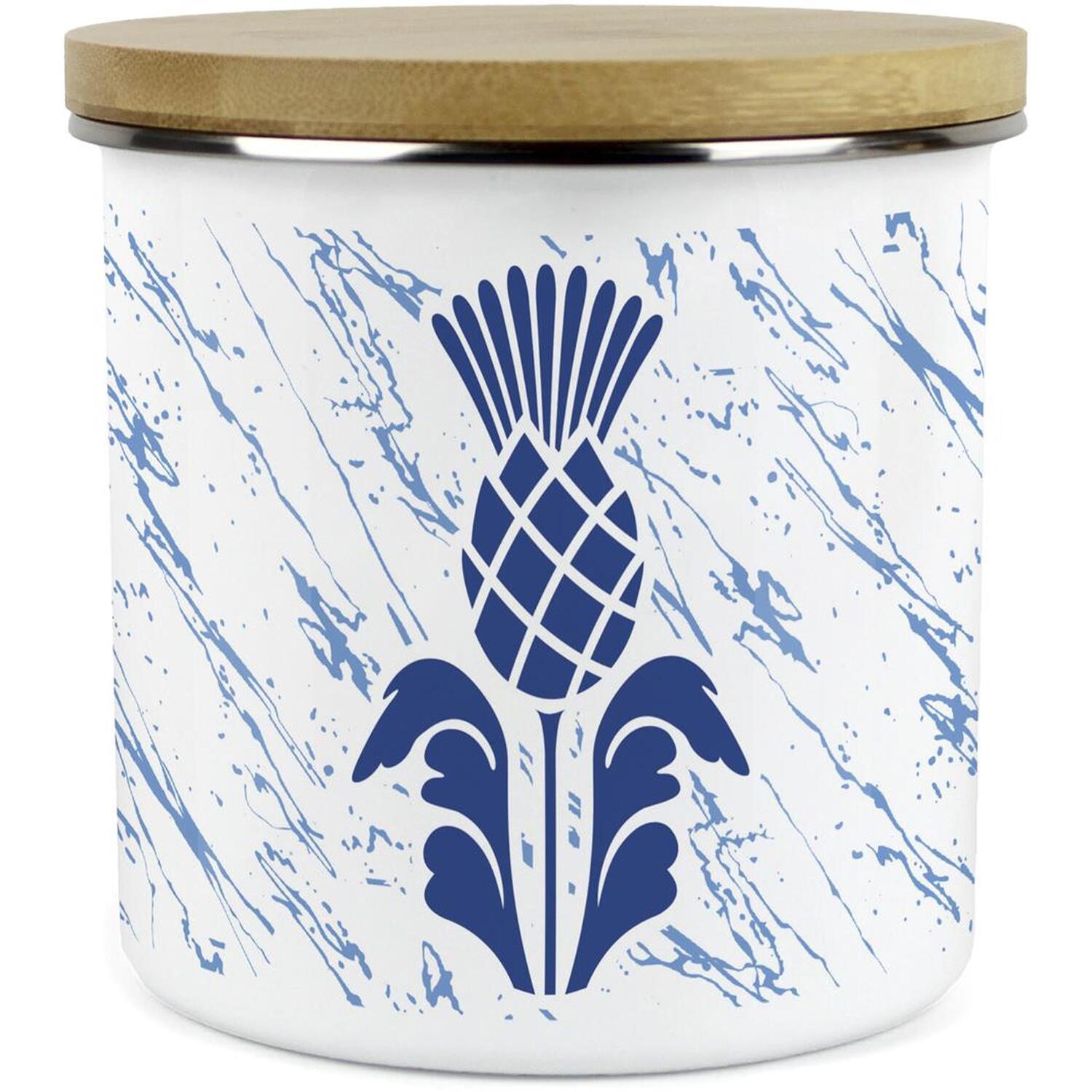 Purely Home Scottish Thistle Large Kitchen Storage Canister (English) - White