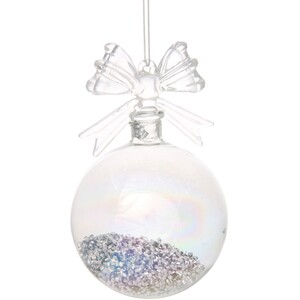 Iridescent Bow Topped Bauble