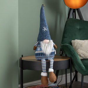 48cm Tall Christmas Gnome Gonk Nordic Decoration Blue Body Hat Bell Dangly Legs