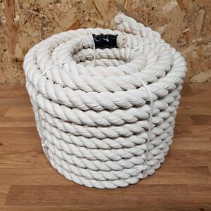 Cotton Rope, Natural Twisted Cotton Thread - 30 m / 98 ft of 6 mm Thick Soft for DIY Crafts