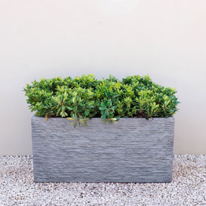 Large Light Grey Fibrecotta Brick Design Trough Planter 100cm