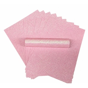 10 Sheets of A4 Pale Pink Iridescent Soft Touch Glitter Card