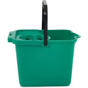 2 x Green 12L Plastic Mop Bucket With Wringer & Lip For Easy Pouring