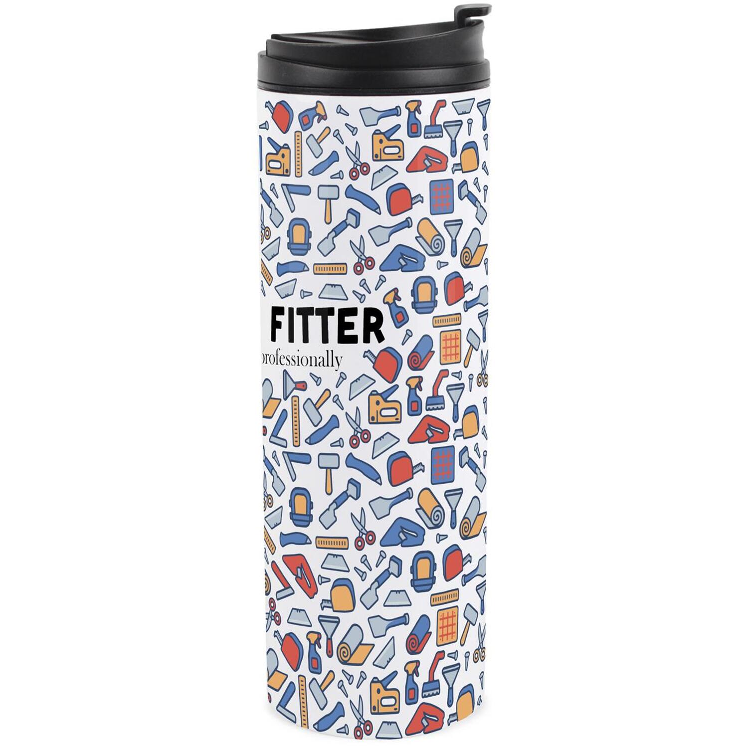 B&Q -  Carpet Fitter Travel FlaskGifts For Carpet FittersReusable Stainless Steel Vacuum-Sealed Double-Walled 500Ml Flask - Image 3