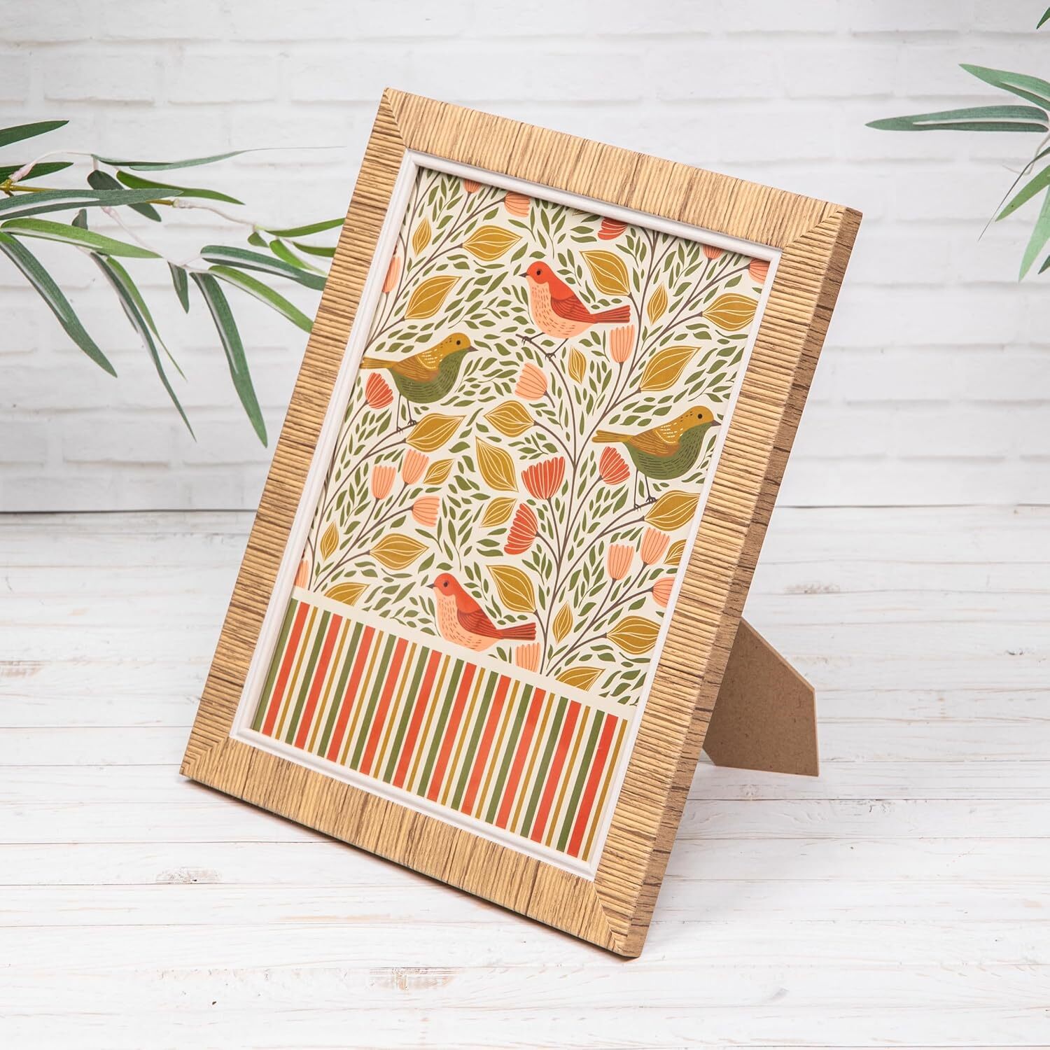 Ribbed Rattan Effect Photo Frame - Natural / 8 x 10 inches