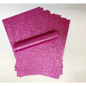 10 Sheets of A4 Fuchsia Pink Soft Touch Glitter Paper