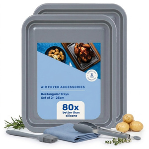 4 x Mini Air Fryer Oven Baking Tray Non Stick