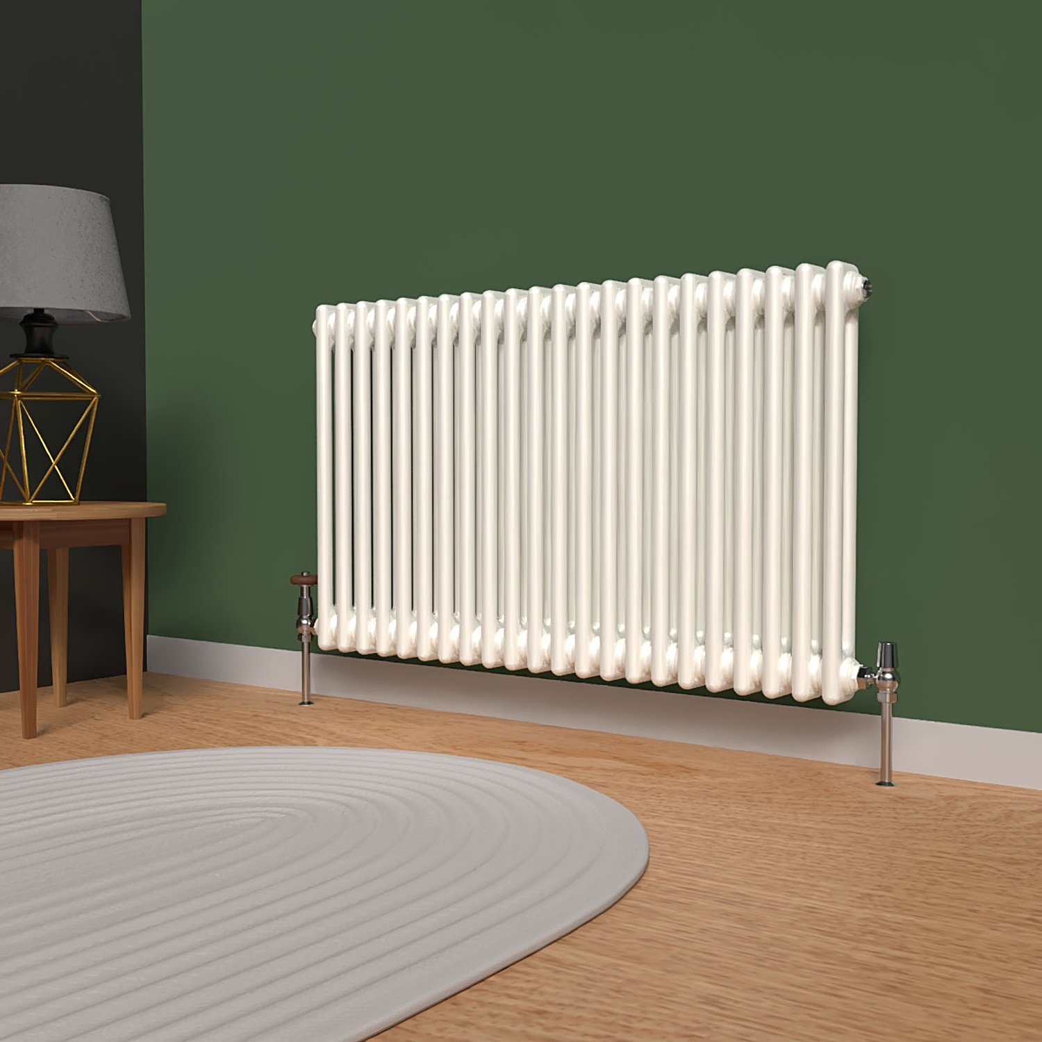 Lux Heat Horizontal 2 Column Radiator - White - 600 Mm X 1010 Mm - White - Image 2