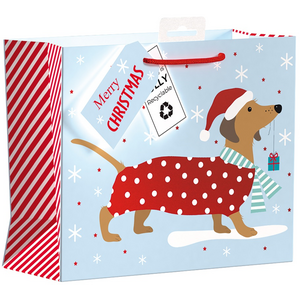 Pack of 6 Dachshund Design Medium Christmas Gift Bags