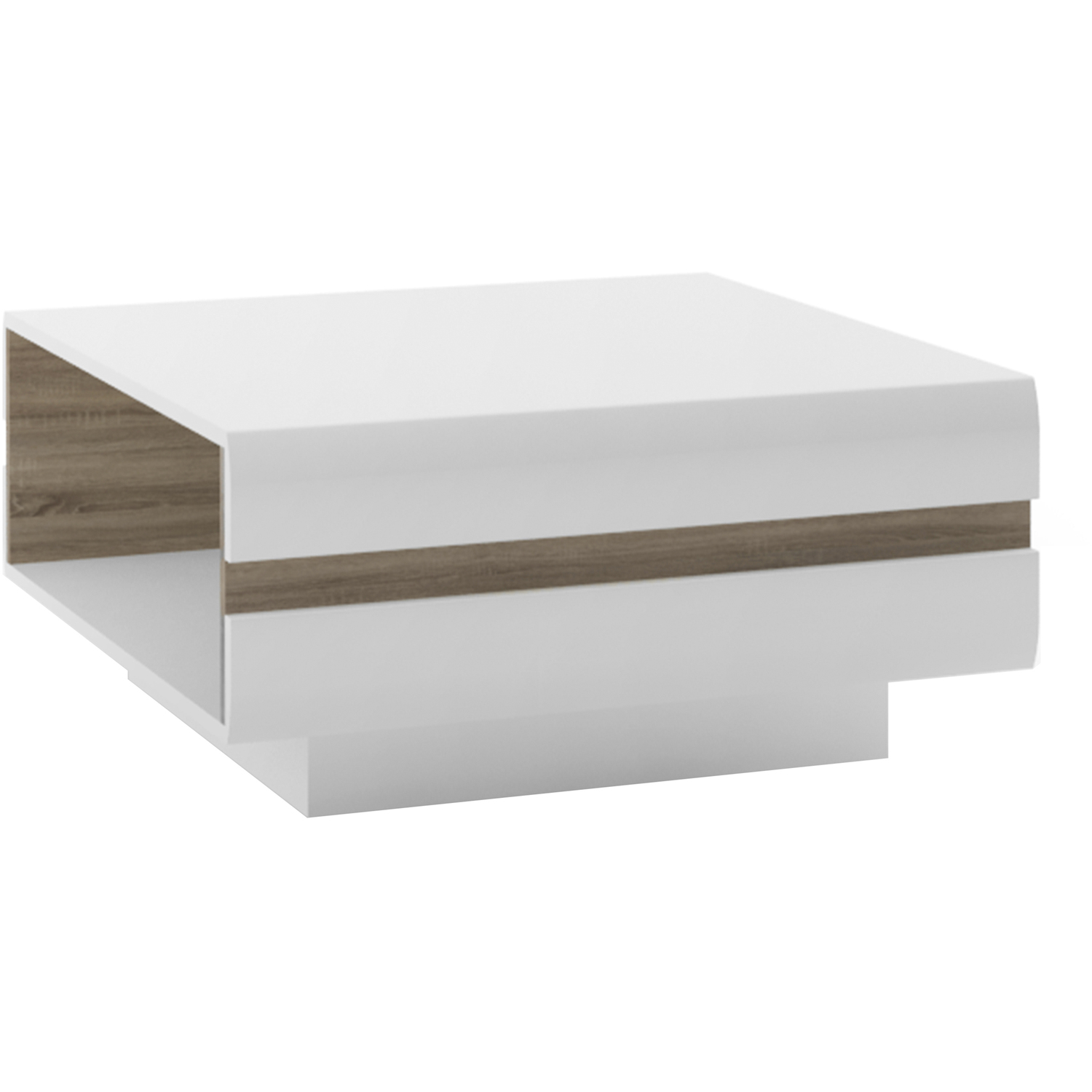 B&Q - Chelsea Small Designer Coffee Table In White With Oak Trim - Image 5