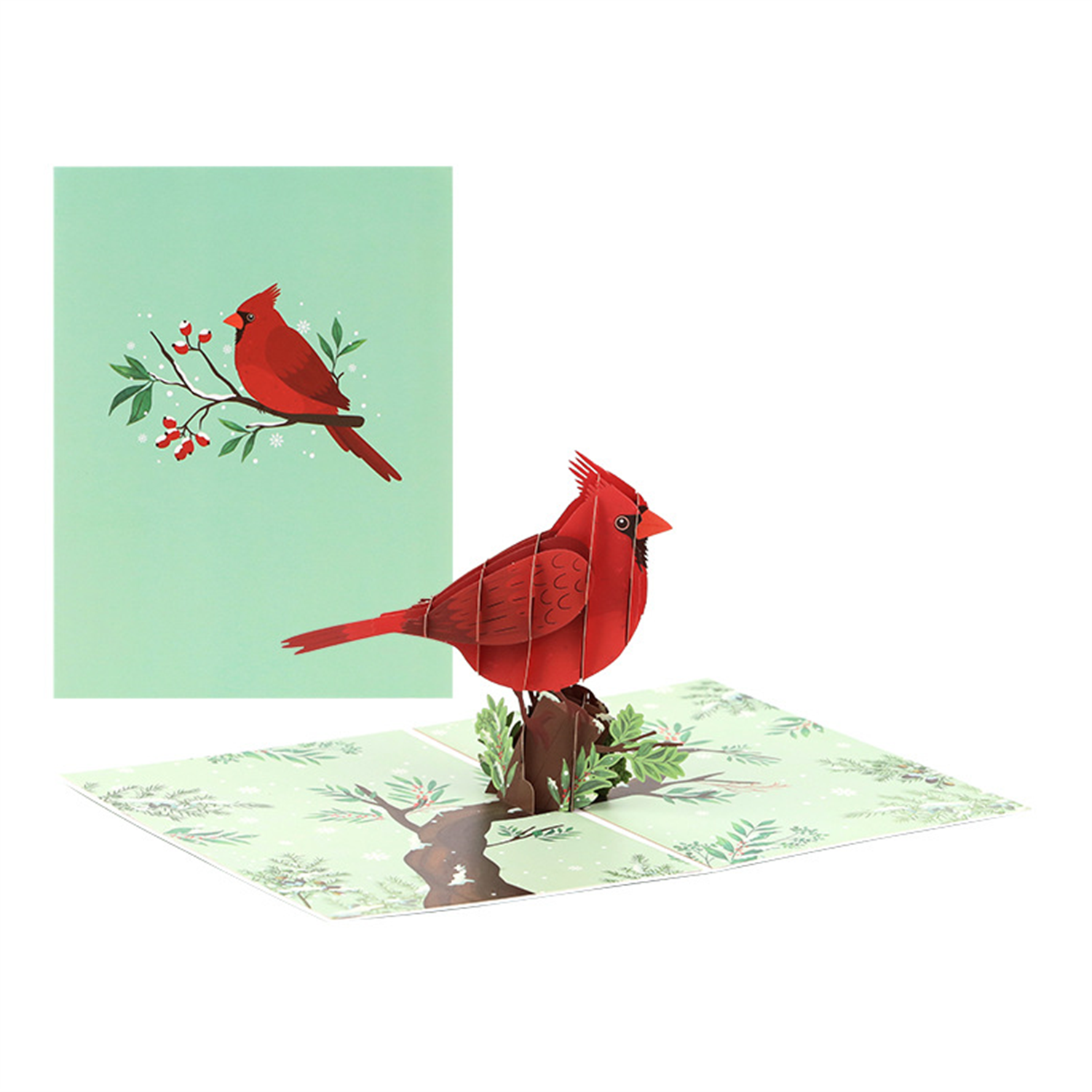 Red Cardinal Charm 3D Pop Up Greeting Card - Mother's Day Birthday - Image 2