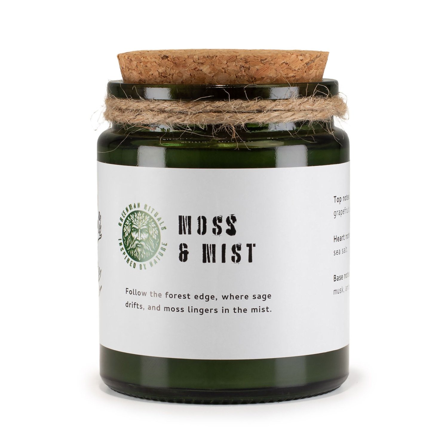  - Greenman Woodwick Soy Candle Moss And Mist Glass Jar - Image 3